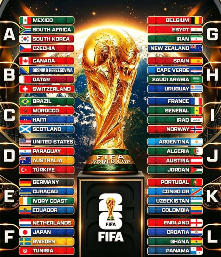 2026 FIFA World Cup groups and calendar