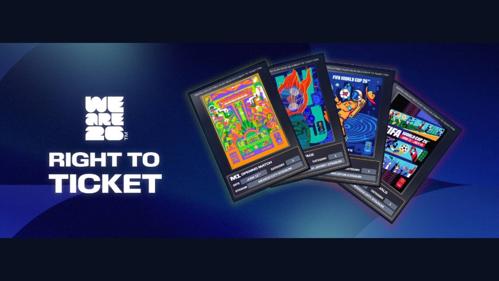 Official FIFA Collect Right-to-Ticket page visual for World Cup 2026.
