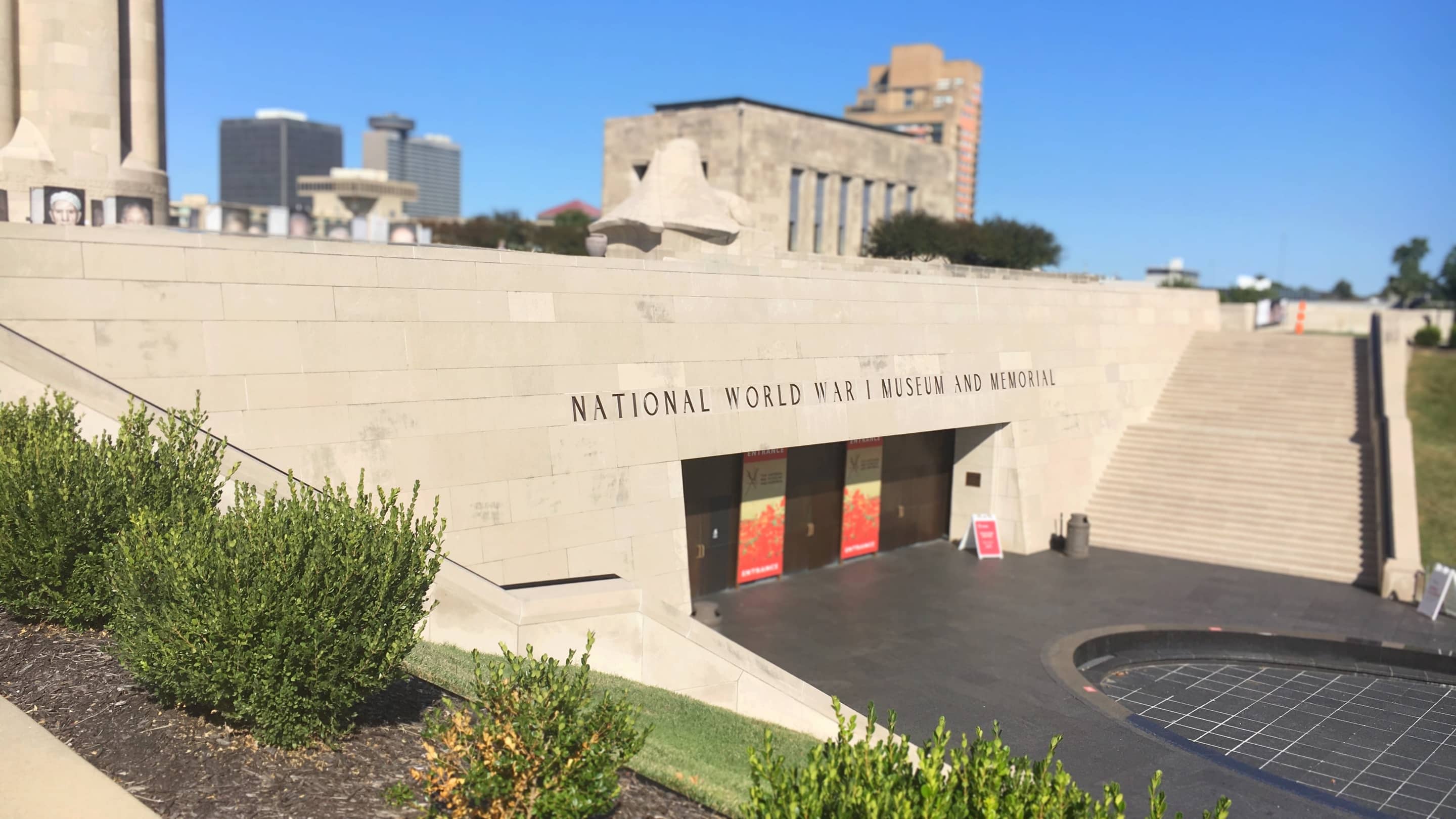 Entrance to the National WWI Museum and Memorial in Kansas City, the site of the FIFA Fan Festival.