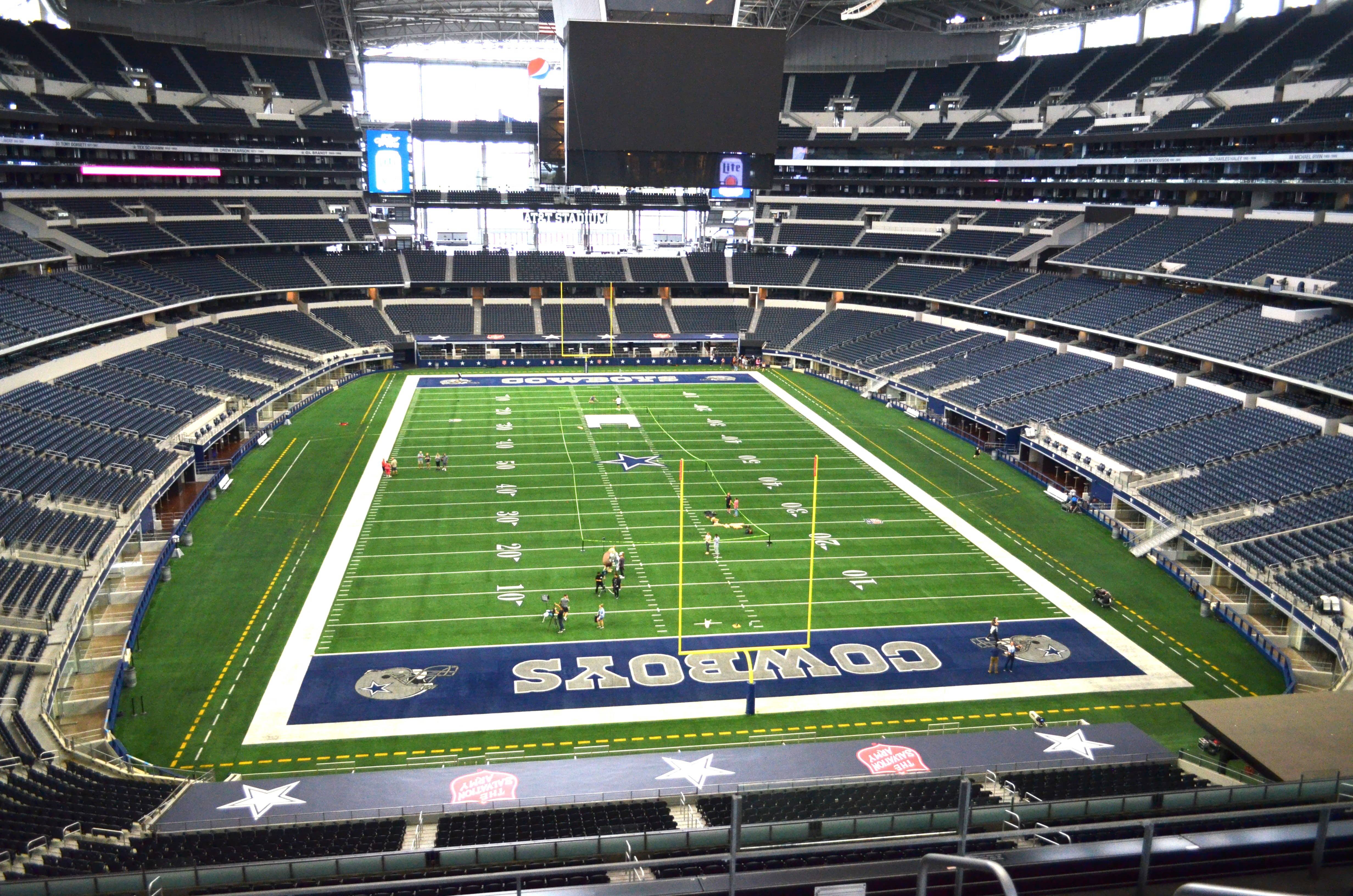Interior view of AT&T Stadium in Arlington, the Dallas-area World Cup 2026 venue.